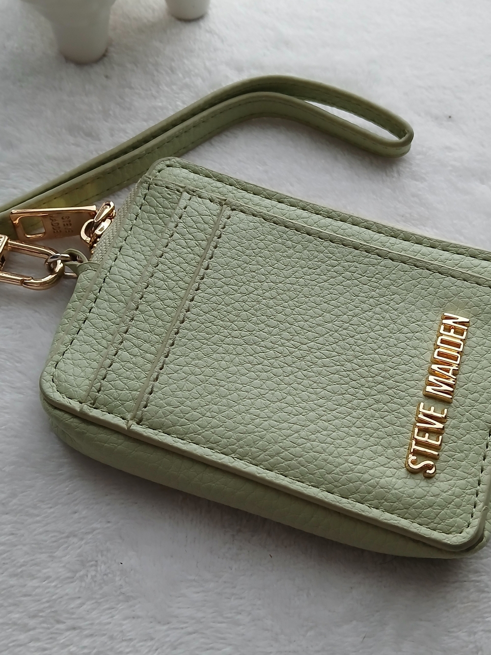 Steve Madden Wristlet Card Holder [Sage Green & Gold] BRAND NWOT